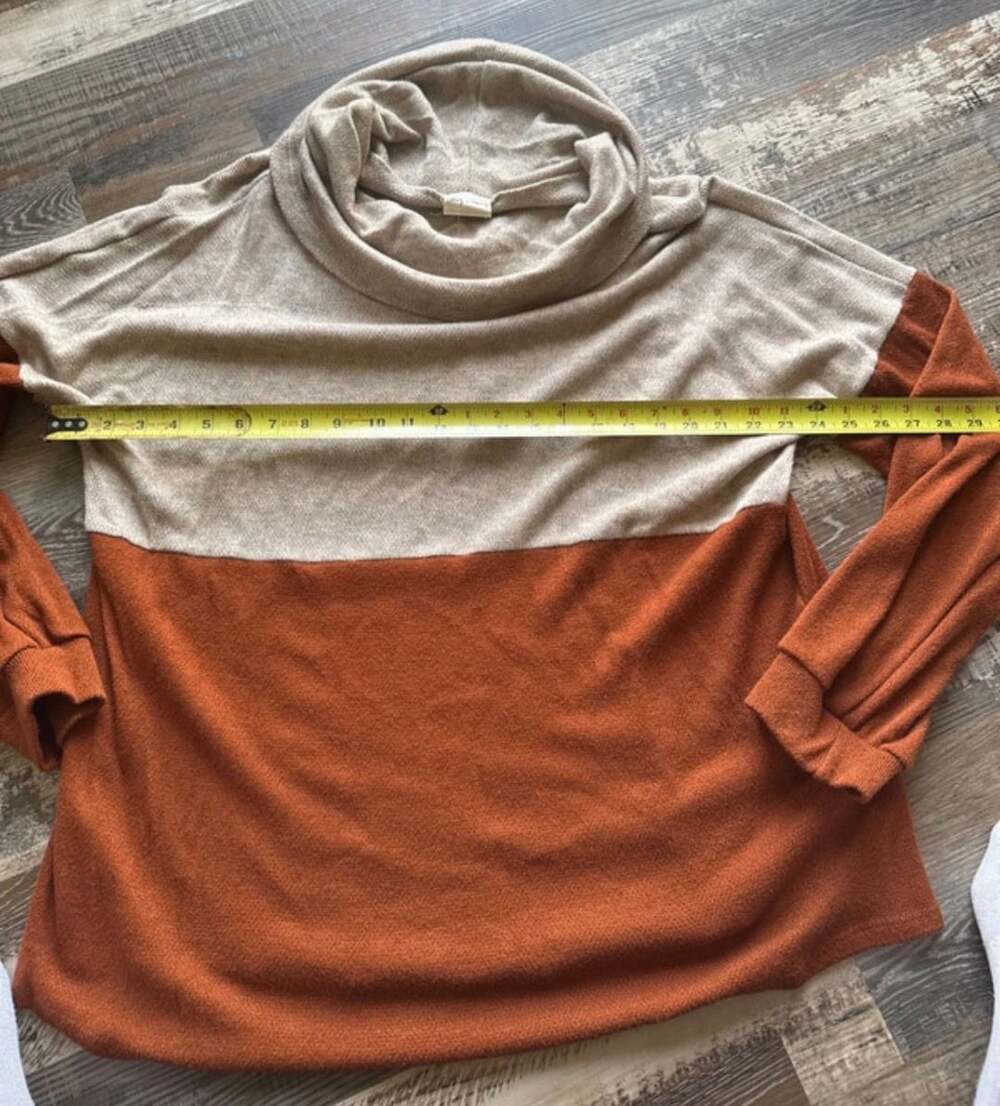 Lovely Melody Colorblock Cowl Neck Sweater 1XL